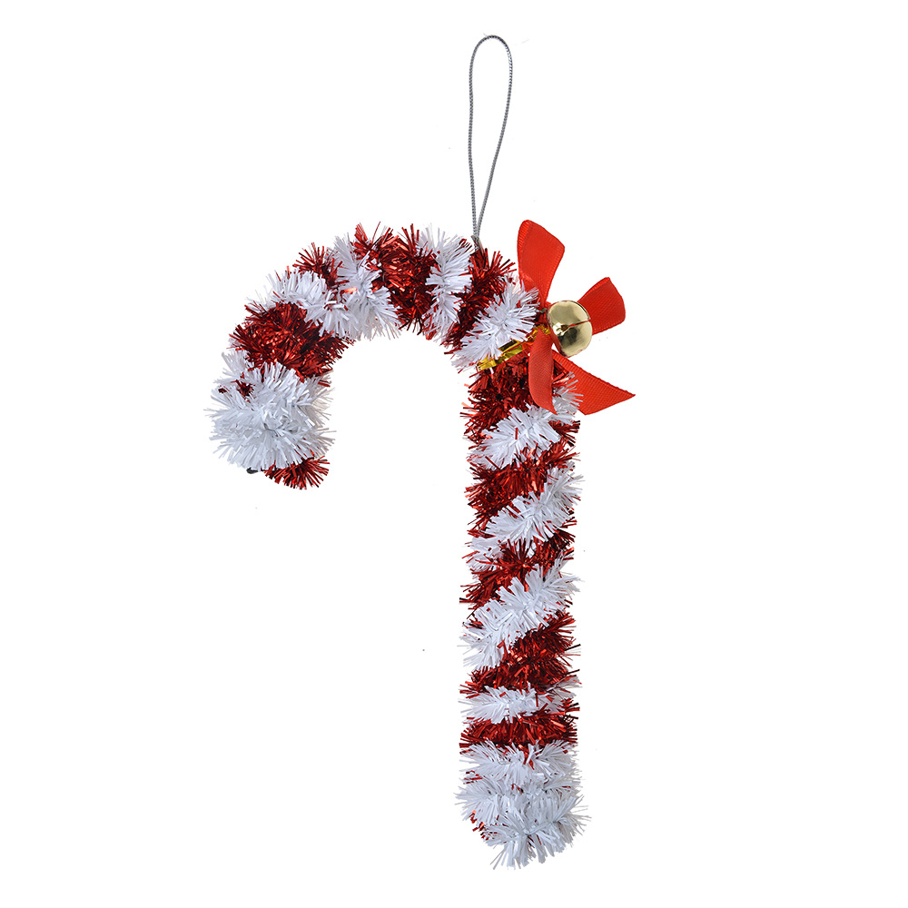 [65479] Decorazione pendente Bastoncino di zucchero Rosso Bianco 9x2x16 cm