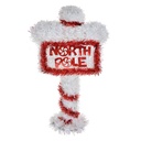 Weihnachtsdekoration North Pole Rot Weiß 20x8x36 cm