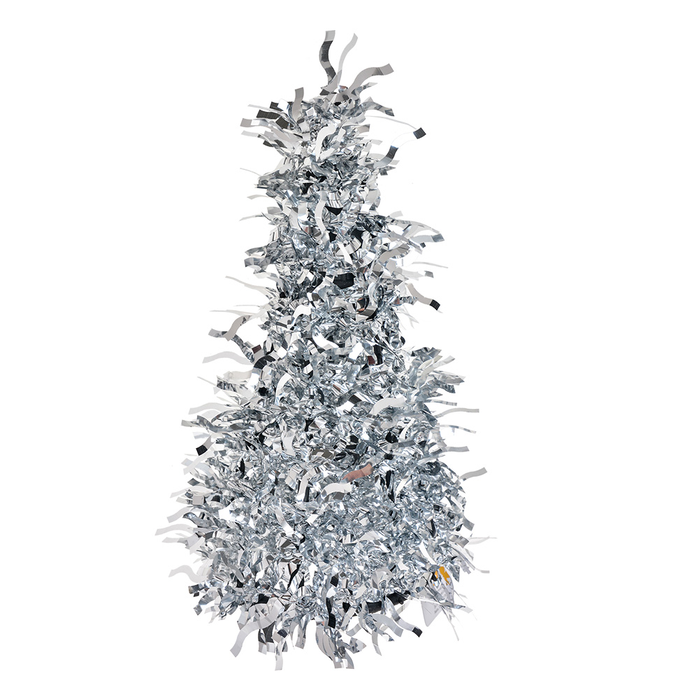 [65537S] Dekoration Weihnachtsbaum Silberfarbig Ø 12x25 cm
