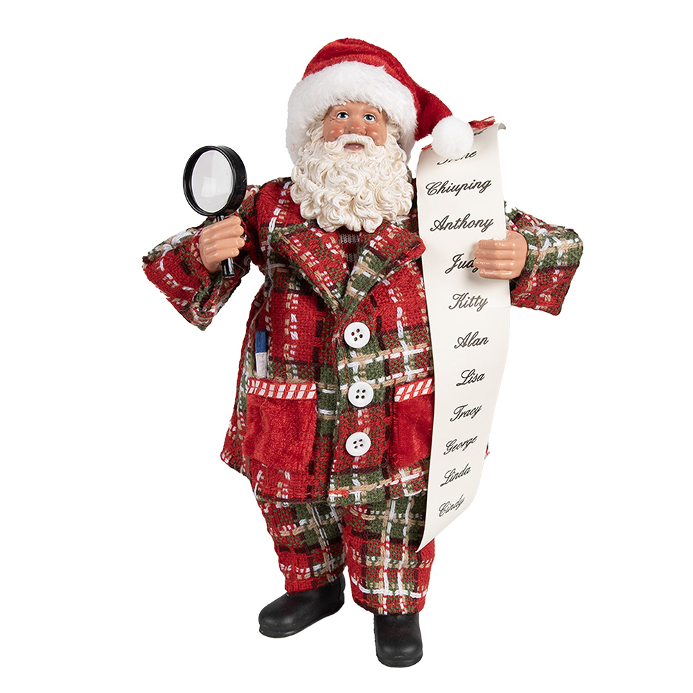 [65586] Christmas Decoration Santa Claus Red White 16x10x27 cm
