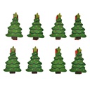 Klammer mit Weihnachtsbaum (set 8) Grün Rot 2x1x4 cm