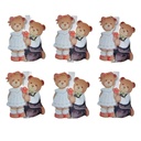 Clip with Bears (set 6) Brown White 4x1x5 cm