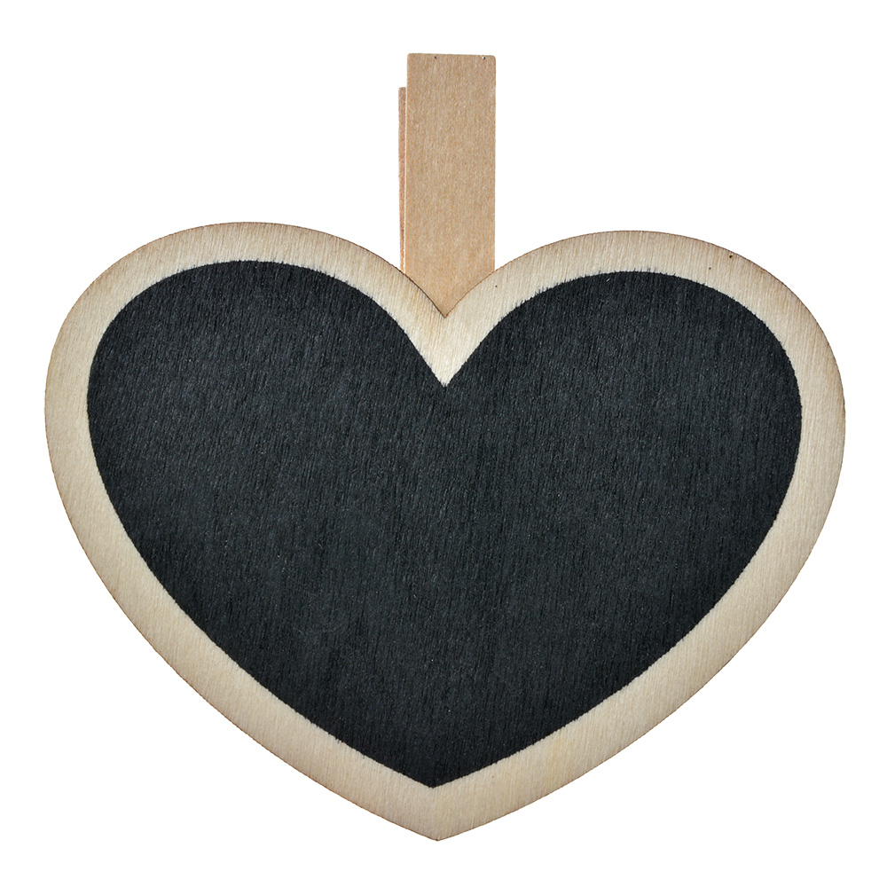 [65648] Klammer mit Kreidetafel Schwarz Braun 8x2x8 cm