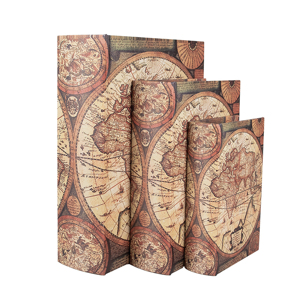 [65697] Scatola immagazzinaggio Beige Marrone (3) 27x22x7 / 22x17x6 / 17x12x4 cm