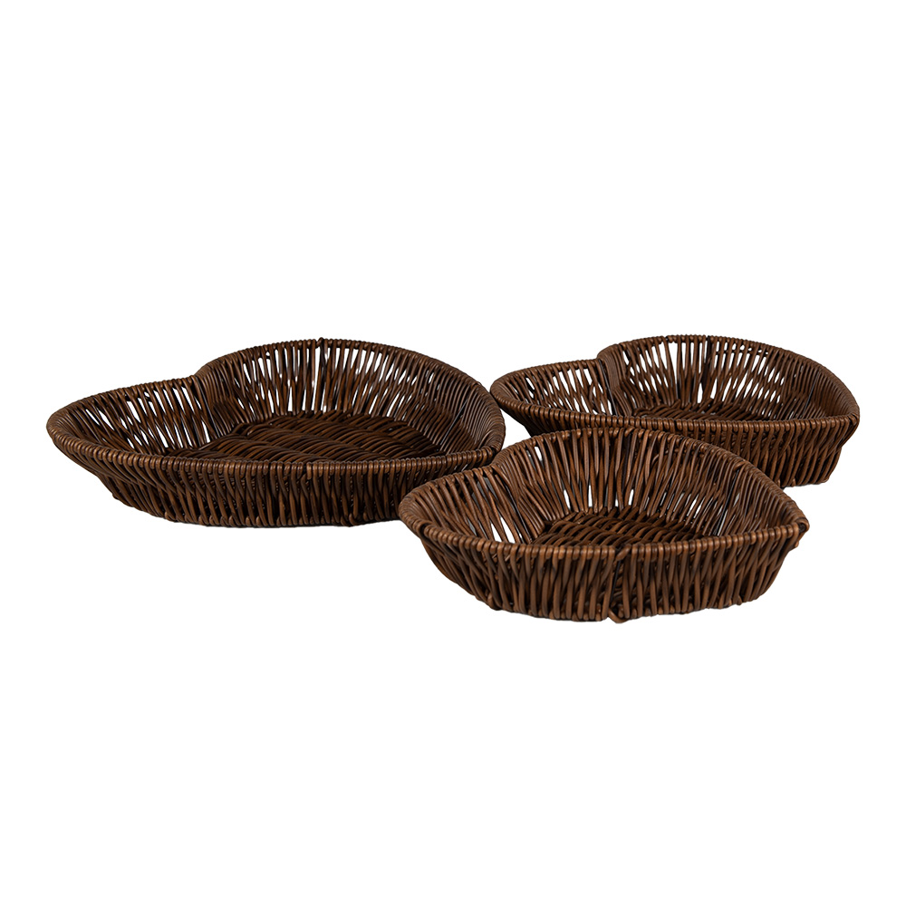 [65716] Cesti Portaoggetti (set di 3) Marrone 28x25x5 / 25x23x5 / 22x21x5 cm