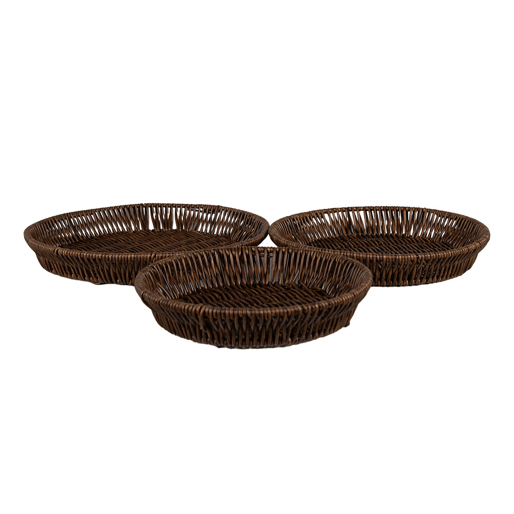 [65717] Aufbewahrungskorb (3er set) Braun Ø 28x4 / Ø 25x4 / Ø 22x4 cm