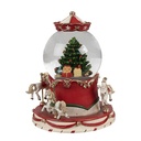 Schneekugel mit Musik Weihnachtsbaum Rot Grün Ø 14x19 cm / 3xAAA