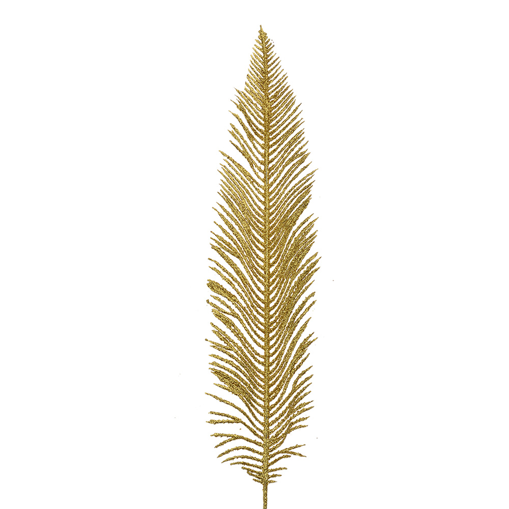 [65806] Deko Blatt Goldfarbig 7x1x45 cm