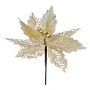Weihnachtsdeko Blume Weiß Goldfarbig Ø 22x25 cm