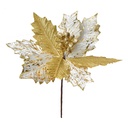 Weihnachtsdeko Blume Weiß Goldfarbig Ø 25x27 cm