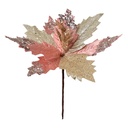 Weihnachtsdeko Blume Rosa Goldfarbig Ø 30x30 cm