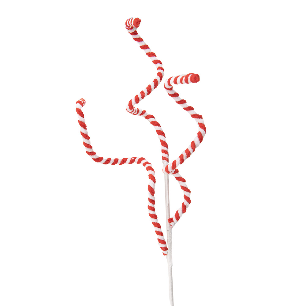 [65848] Decorazione Natale Rosso Bianco 16x3x70 cm