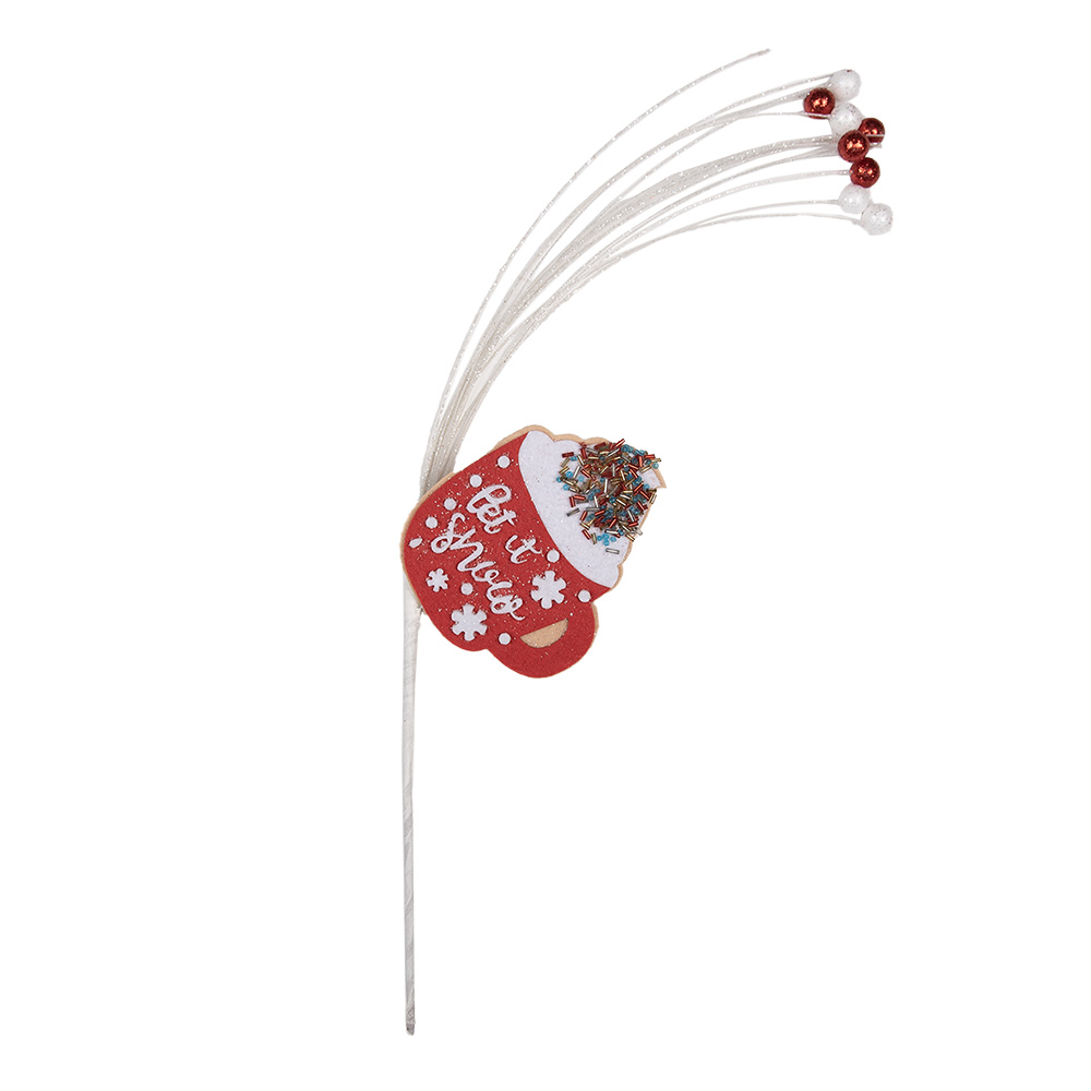 [65864] Decorazione Natale Rosso Bianco 12x1x45 cm