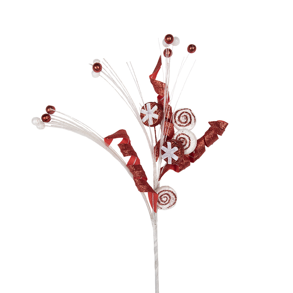 [65866] Decorazione Natalizia Lecca lecca Rosso Bianco 15x3x42 cm