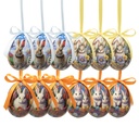 Decorative Hanger Egg (set 12) Multicoloured Ø 4x5 cm