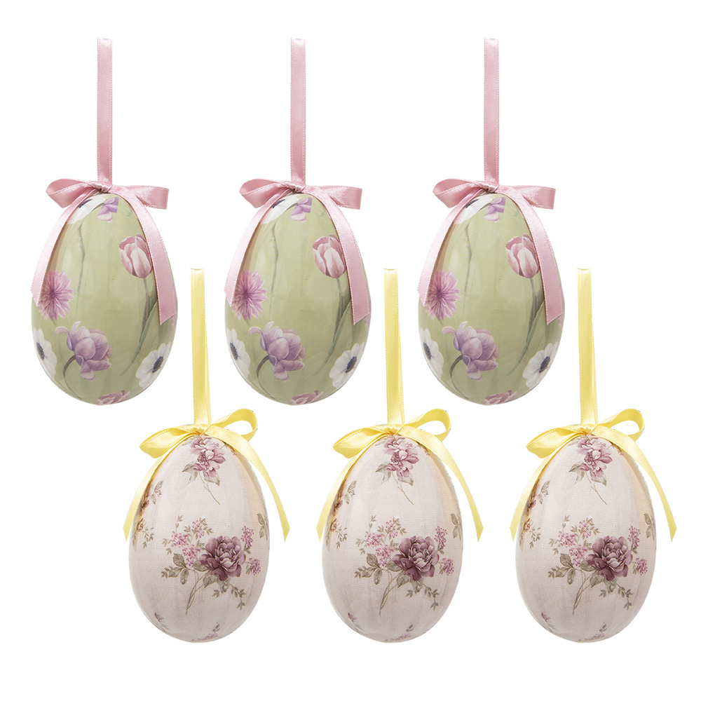 [65907] Decoratie hanger ei (set 6) Ø 7x10 cm