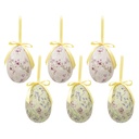 Decorative Hanger Egg (set 6) Multicoloured Ø 7x10 cm