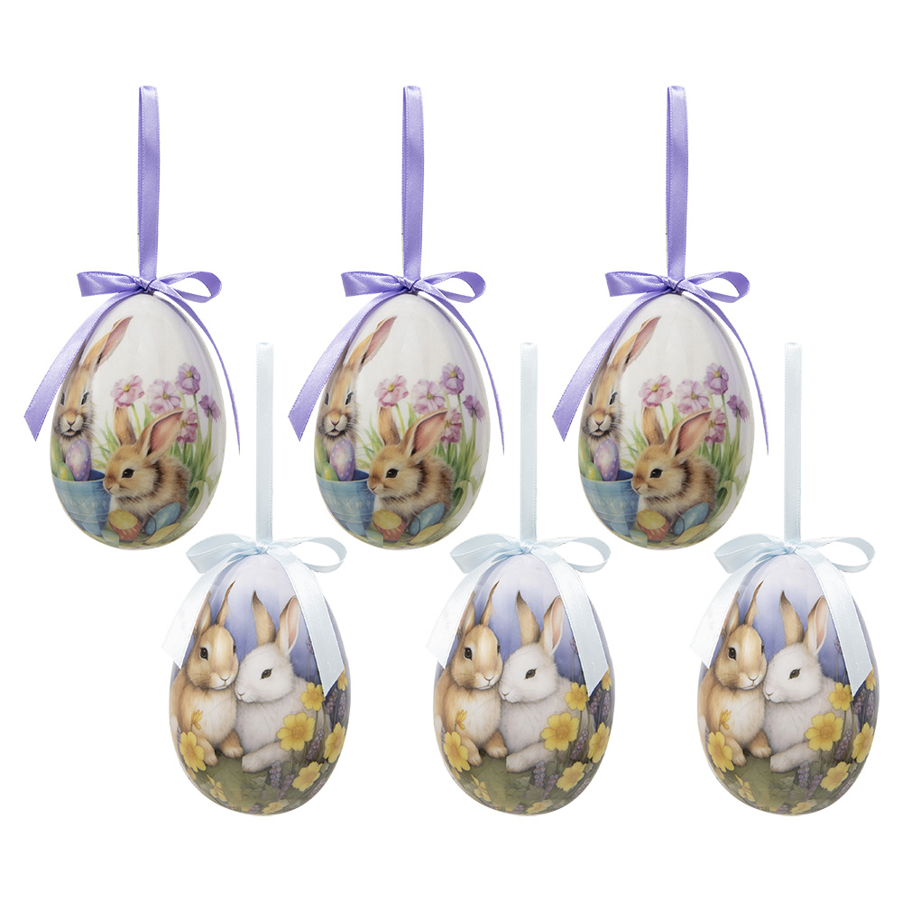 [65911] Decoratie hanger ei (set 6) Ø 7x10 cm