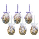 Decorative Hanger Egg (set 6) Multicoloured Ø 7x10 cm