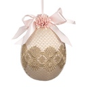 Decorative Hanger Egg Beige Pink Ø 11x14 cm