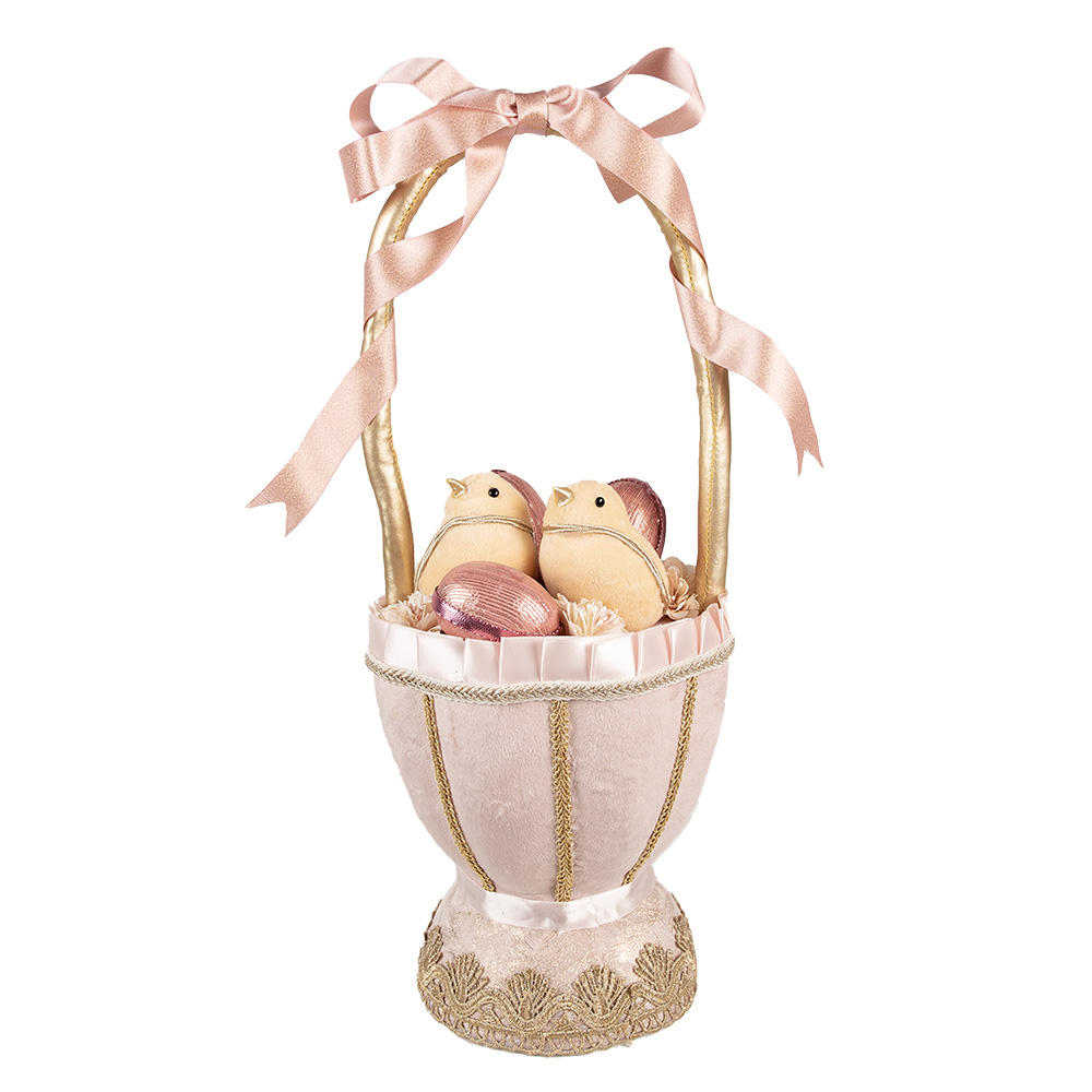 [65923] Decorative basket Pink Ø 20x47 cm