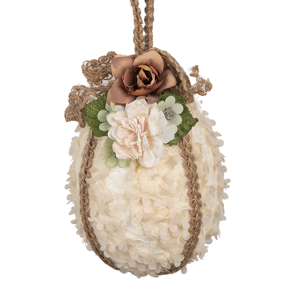 [65930] Pendentif décoratif uf Beige Marron Ø 11x17 cm