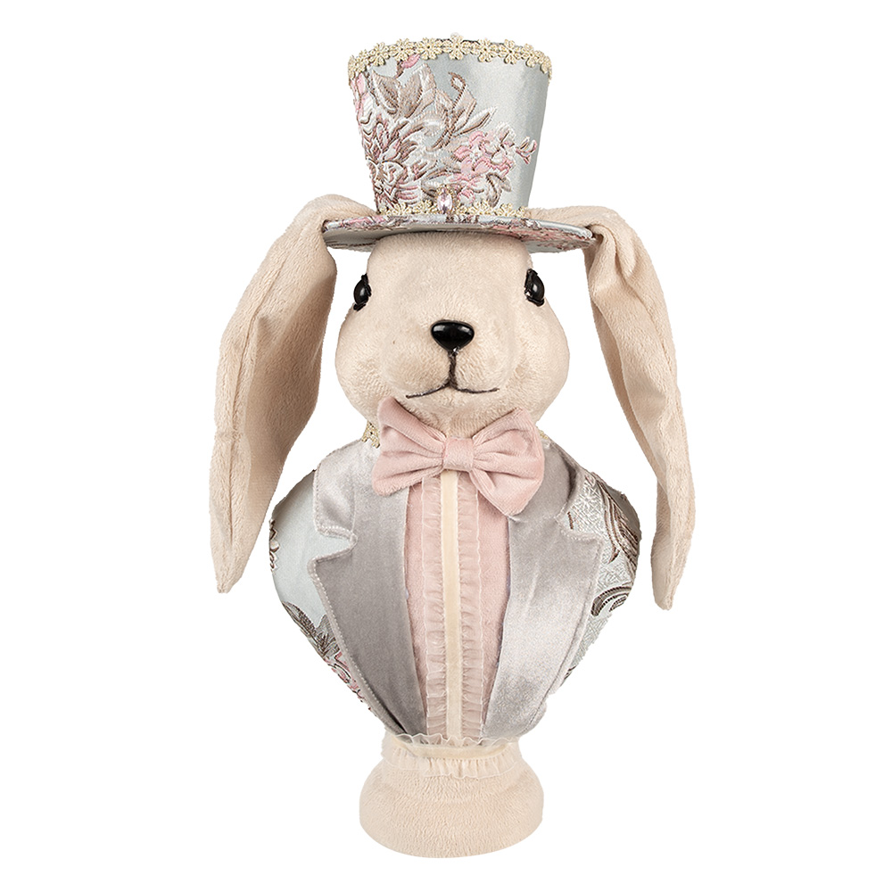 [65935] Decoration Statue Rabbit Beige 18x15x38 cm