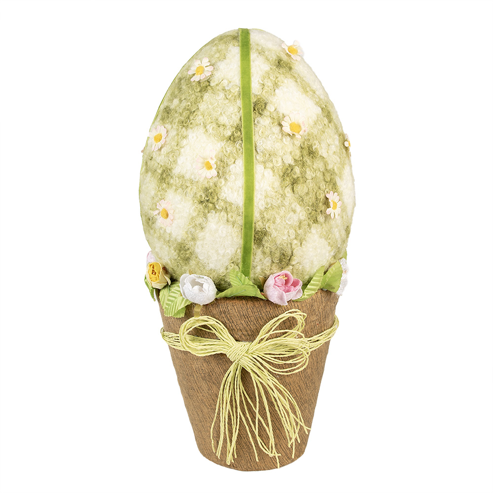 [65947] Statua Decorativa Uovo Verde Ø 20x43 cm