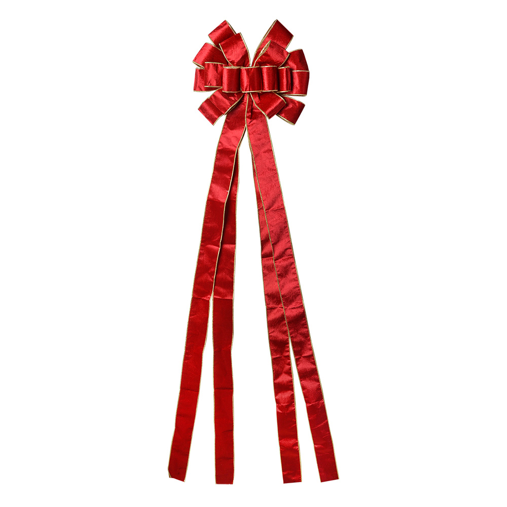 [65975R] Decorative Bow Red Gold colored 33x135 cm