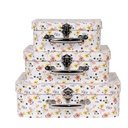 Dekorativer Koffer 3er Set Weiß 30x22x9/25x20x9/20x17x8 cm