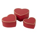 Boîte heart (3) Rouge 21x20x9/18x17x7/15x14x6 cm