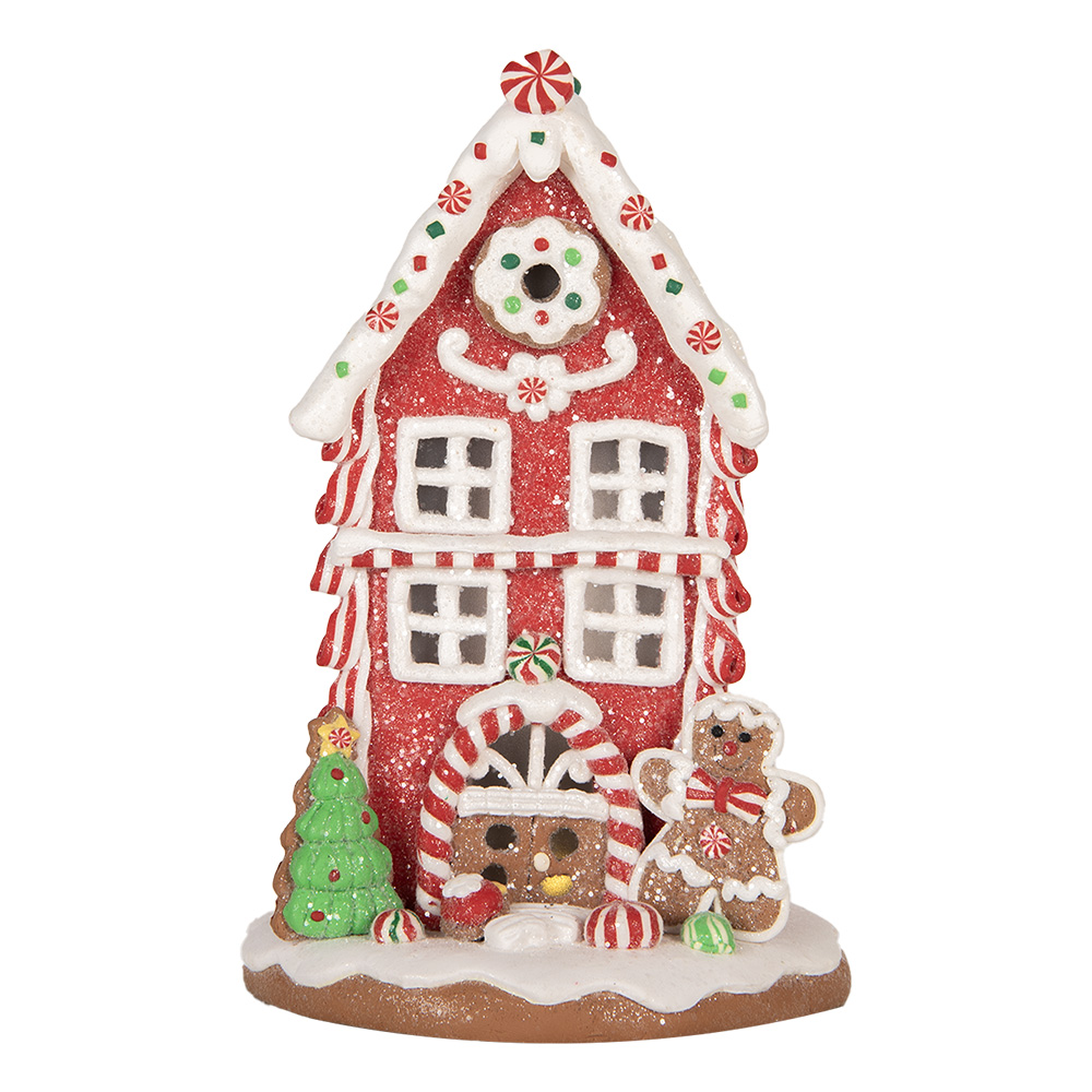 [66031] Decoration huis met LED 14x14x22 cm / 3xAAA