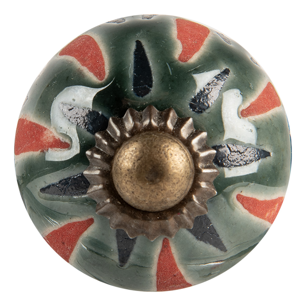 [66050] Doorknob Green Orange Ø 3x3 cm / S4 cm