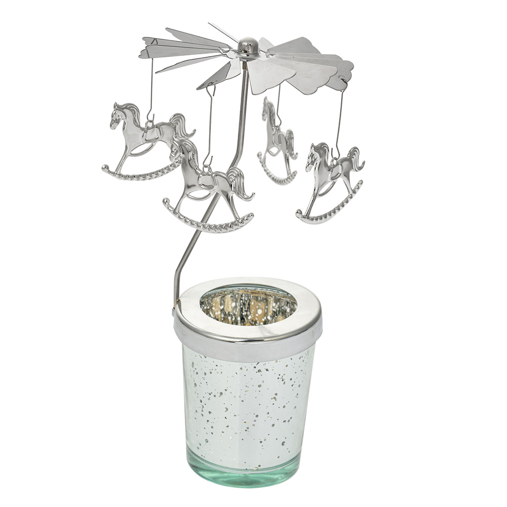 [66081] Carosello di luci per li té Color argento Ø 8x17 cm