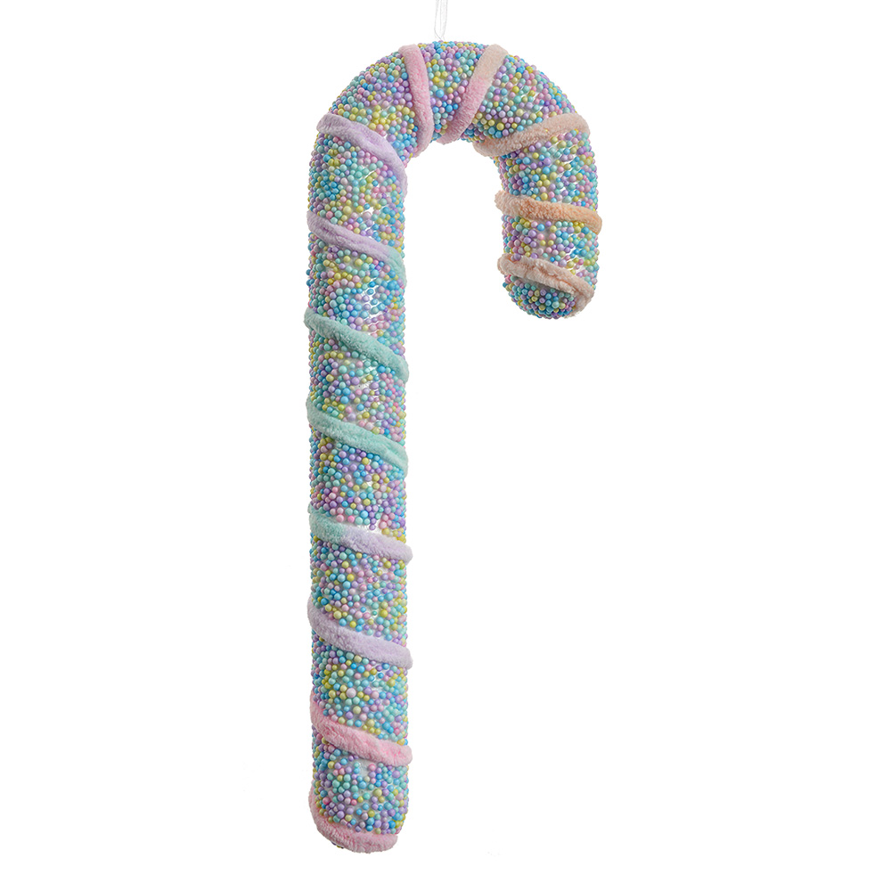 [66101L] Weihnachtsdeko Anhänger Zuckerstange Rosa Mehrfarbig 13x5x34 cm