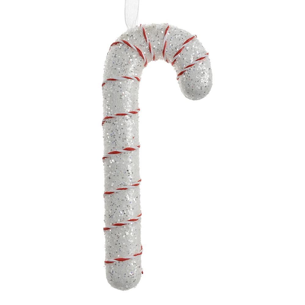 [66105] Christmas Decoration Pendant Candy cane White Red 8x3x17 cm