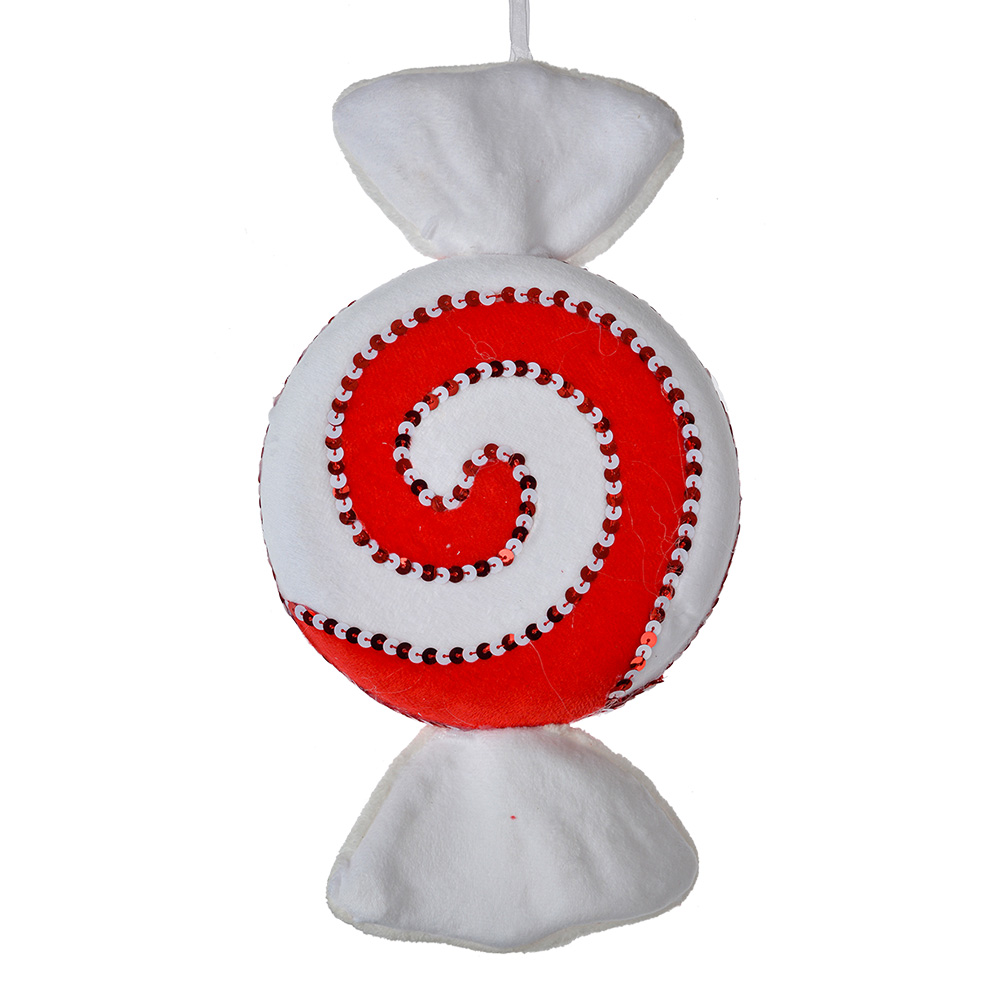 [66110] Christmas Decoration Pendant Candy Red White 33x18x4 cm