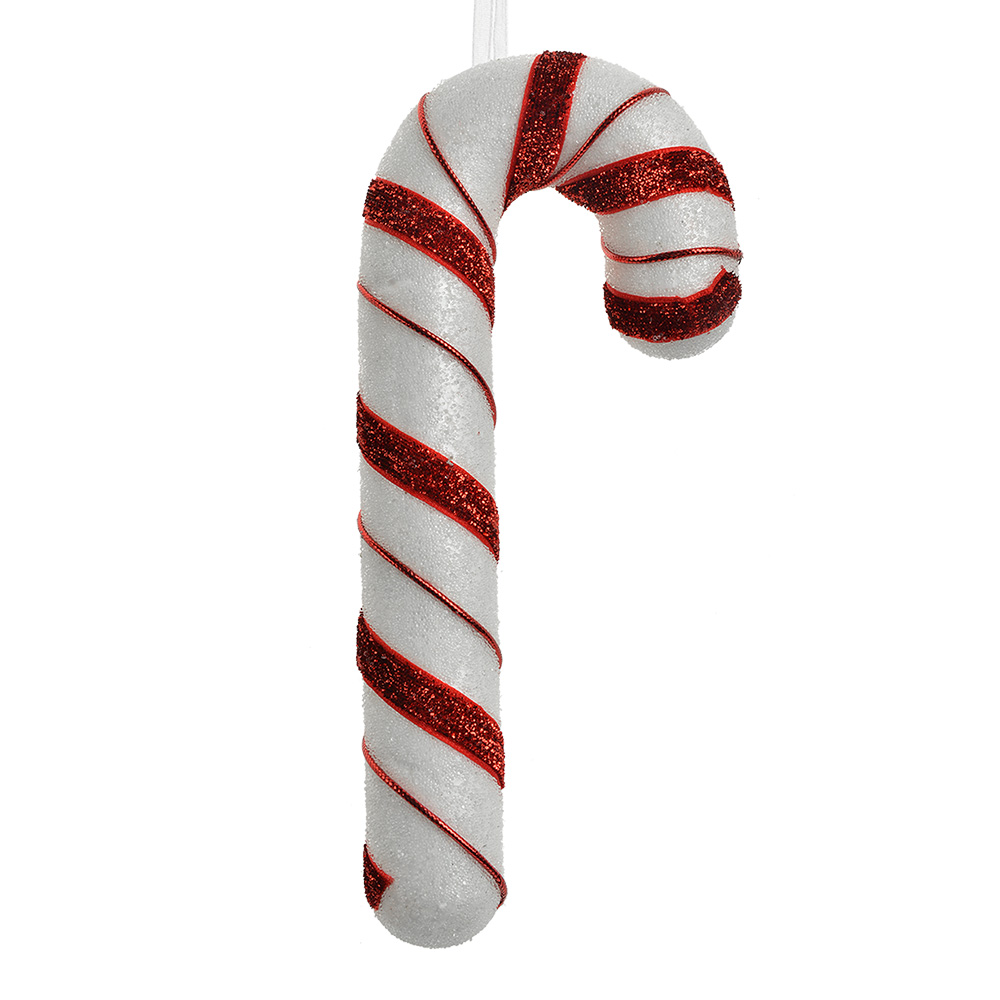 [66177] Décoration pendentif Canne à sucre Blanc Rouge 8x3x20 cm