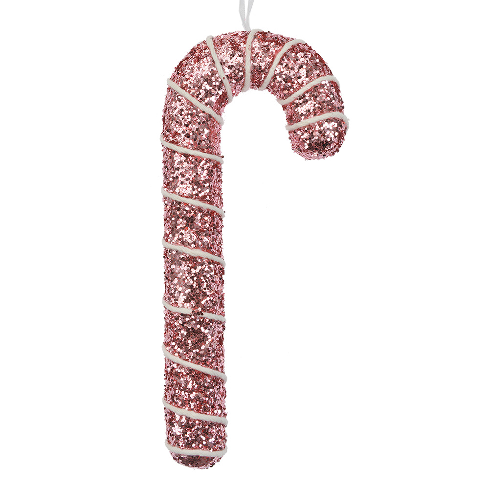 [66179] Dekoration Anhänger Zuckerstange Rosa 7x2x17 cm