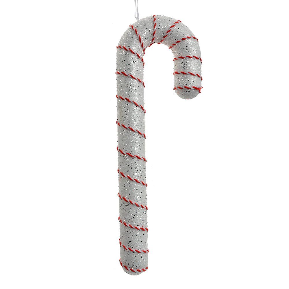 [66185] Decorazione pendente Bastoncino di zucchero Bianco Rosso 11x4x33 cm
