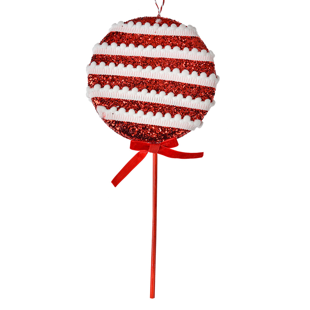 [66187] Decorazione Natalizia Lecca lecca Rosso Bianco 14x4x30 cm