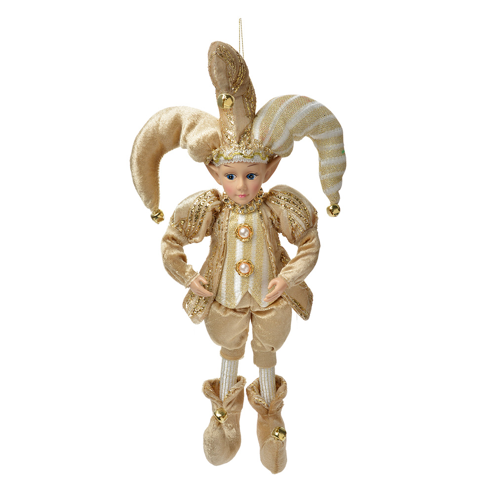 [66220] Pendentif décoratif elfe Beige Couleur or 14x10x38 cm