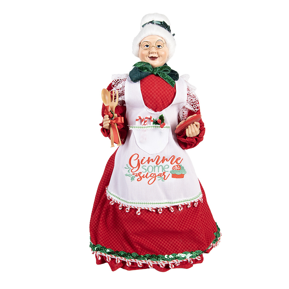 [66226] Decoratie kerstvrouw 18x18x46 cm