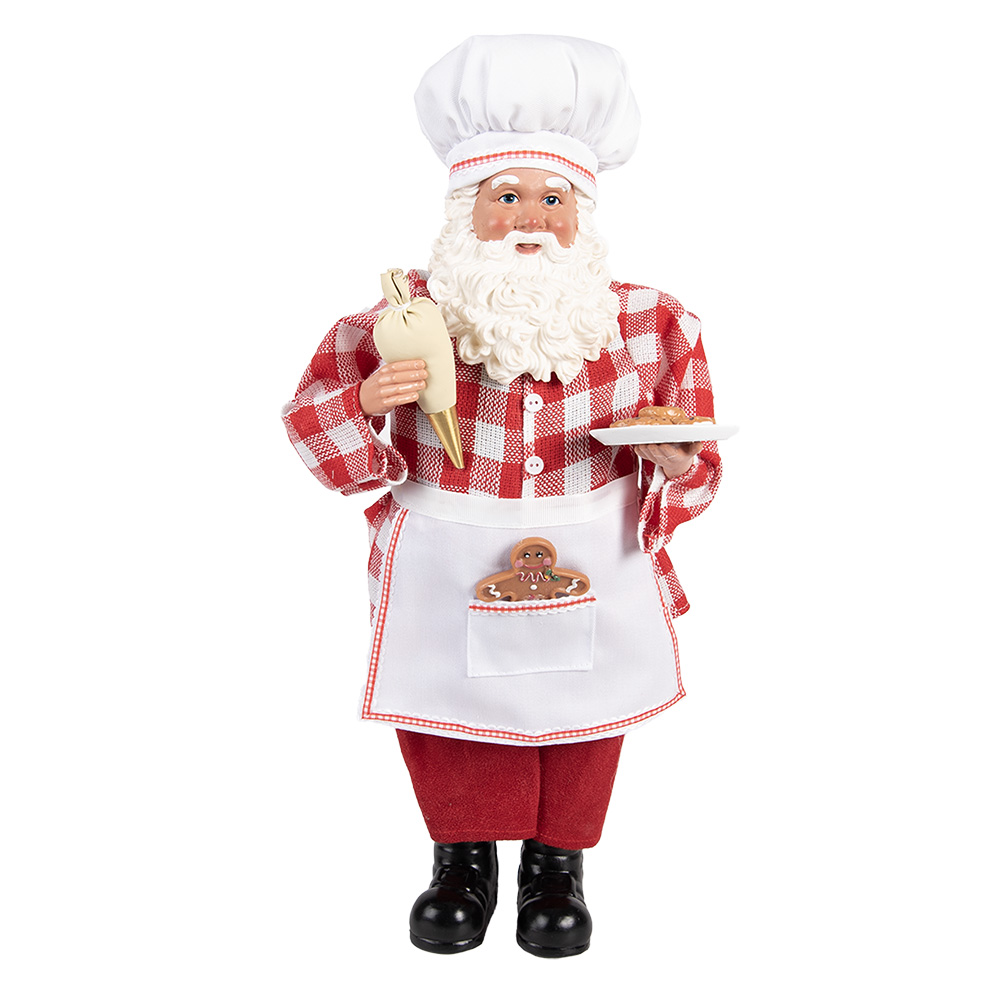 [66229] Decorazioni Natalizie Babbo Natale Rosso Bianco 22x19x45 cm