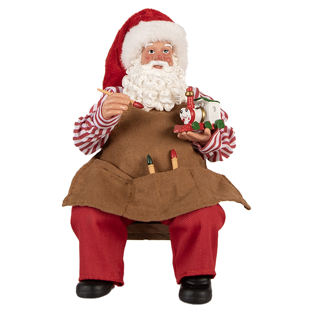 [66230] Weihnachtsdeko Weihnachtsmann Rot Braun 13x10x28 cm