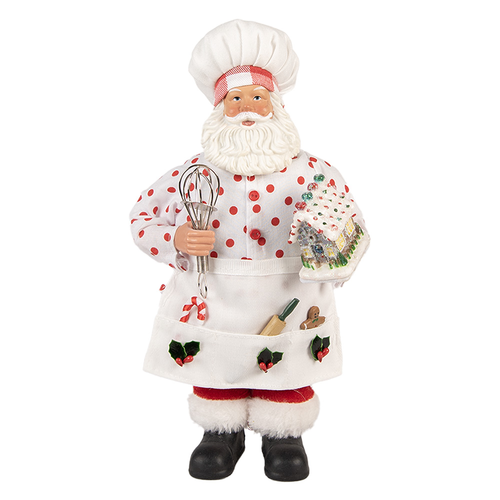 [66233] Decorazioni Natalizie Babbo Natale Bianco Rosso 15x10x28 cm