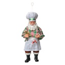 Christmas Decoration Hanger Santa Claus White Green 10x6x17 cm
