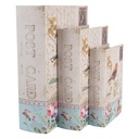 Boîte de rangement Beige Bleu (3) 27x22x7 / 22x17x6 / 17x12x4 cm
