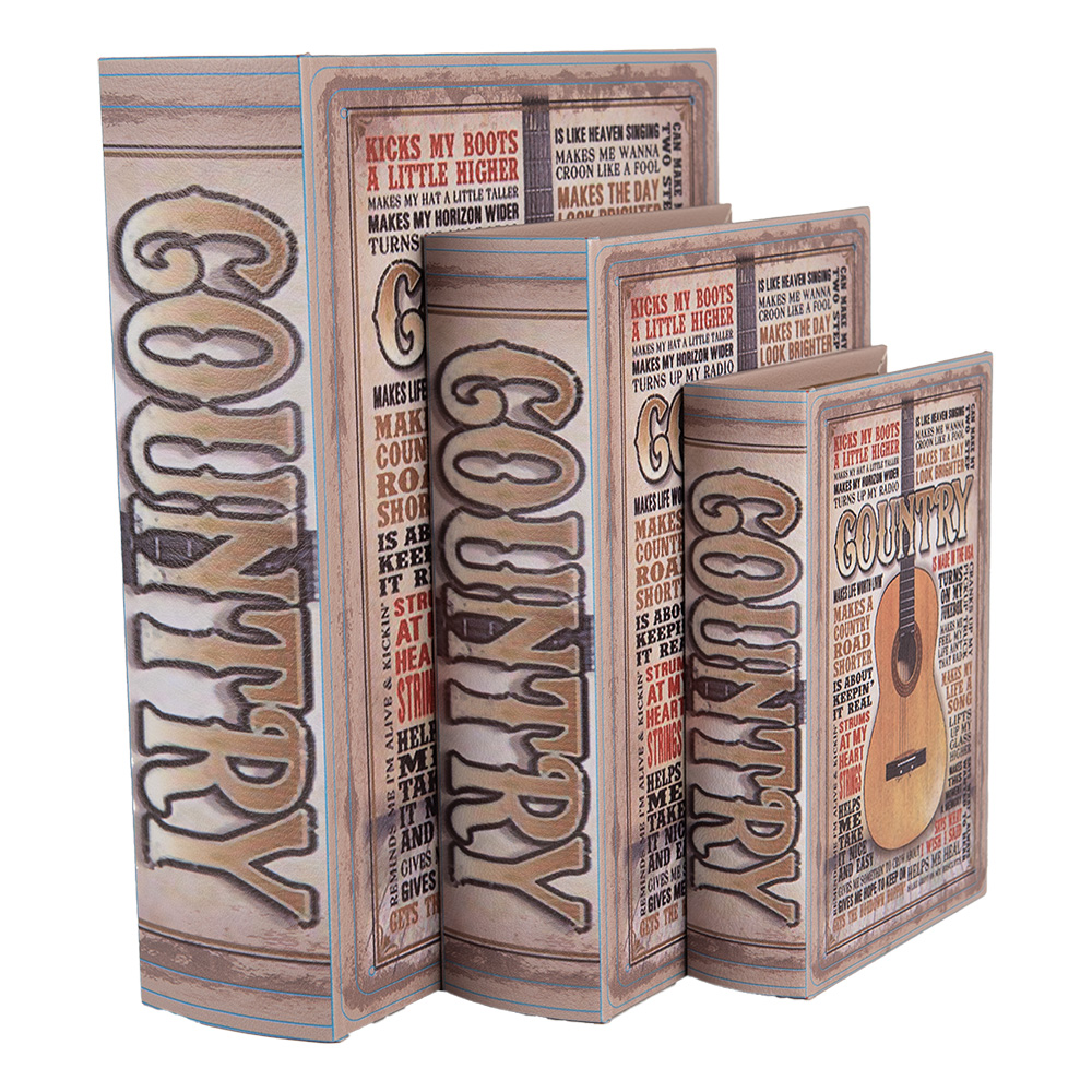 [66258] Scatola immagazzinaggio Beige Marrone (3) 27x22x7 / 22x17x6 / 17x12x4 cm