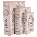 Boîte de rangement Beige Bleu (3) 27x22x7 / 22x17x6 / 17x12x4 cm